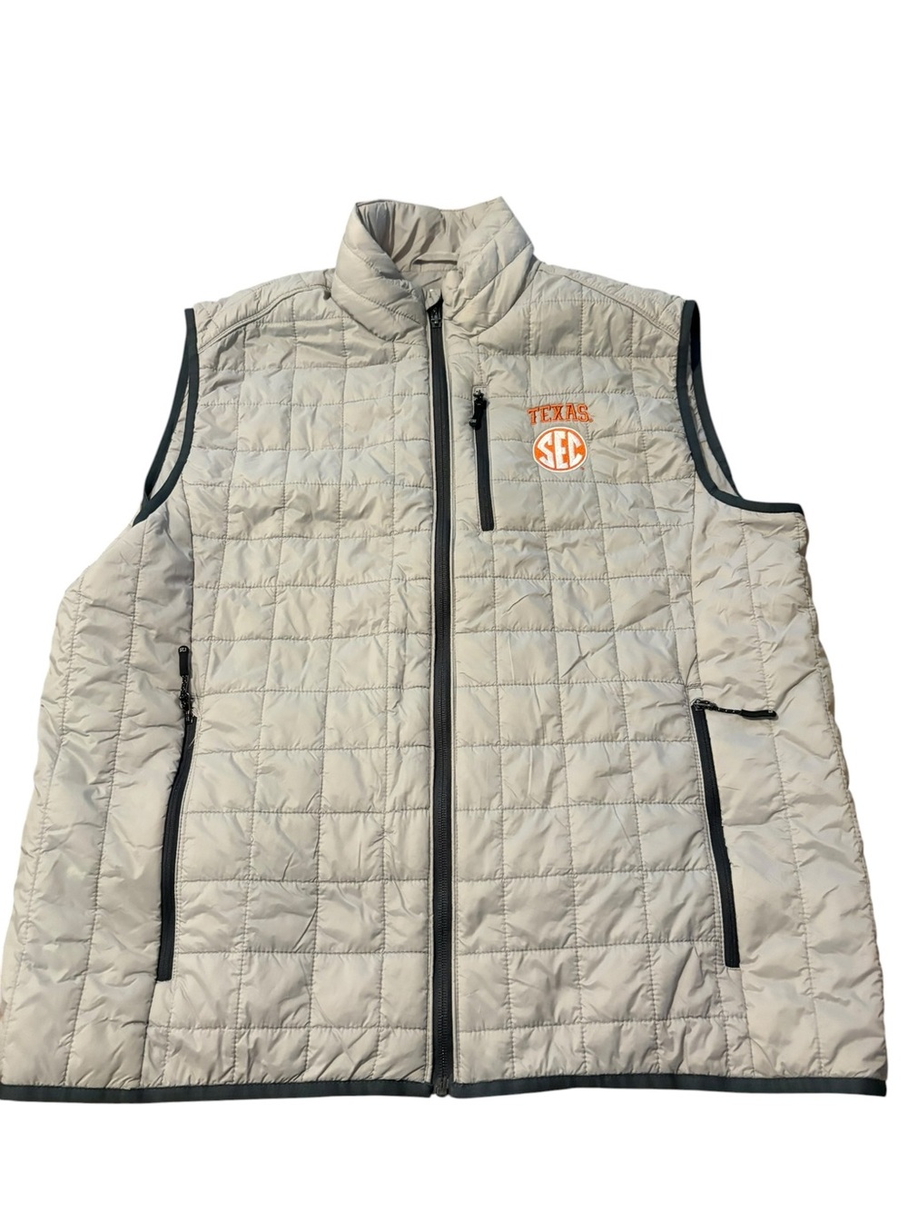 Cutter & Buck Texas Longhorns SEC Rainier PrimaLoft Puffer Vest Gray XL